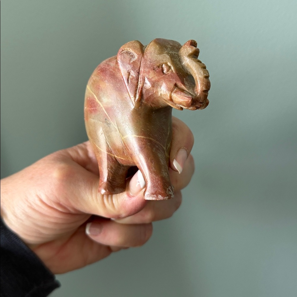 Hand Carved Elephant Figurine